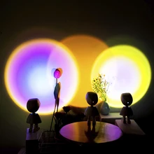 

360 Degrees Romantic Mood Light Rainbow Projector Atmosphere Led Night Light Home Coffe shop Background Wall Decoration Lamp