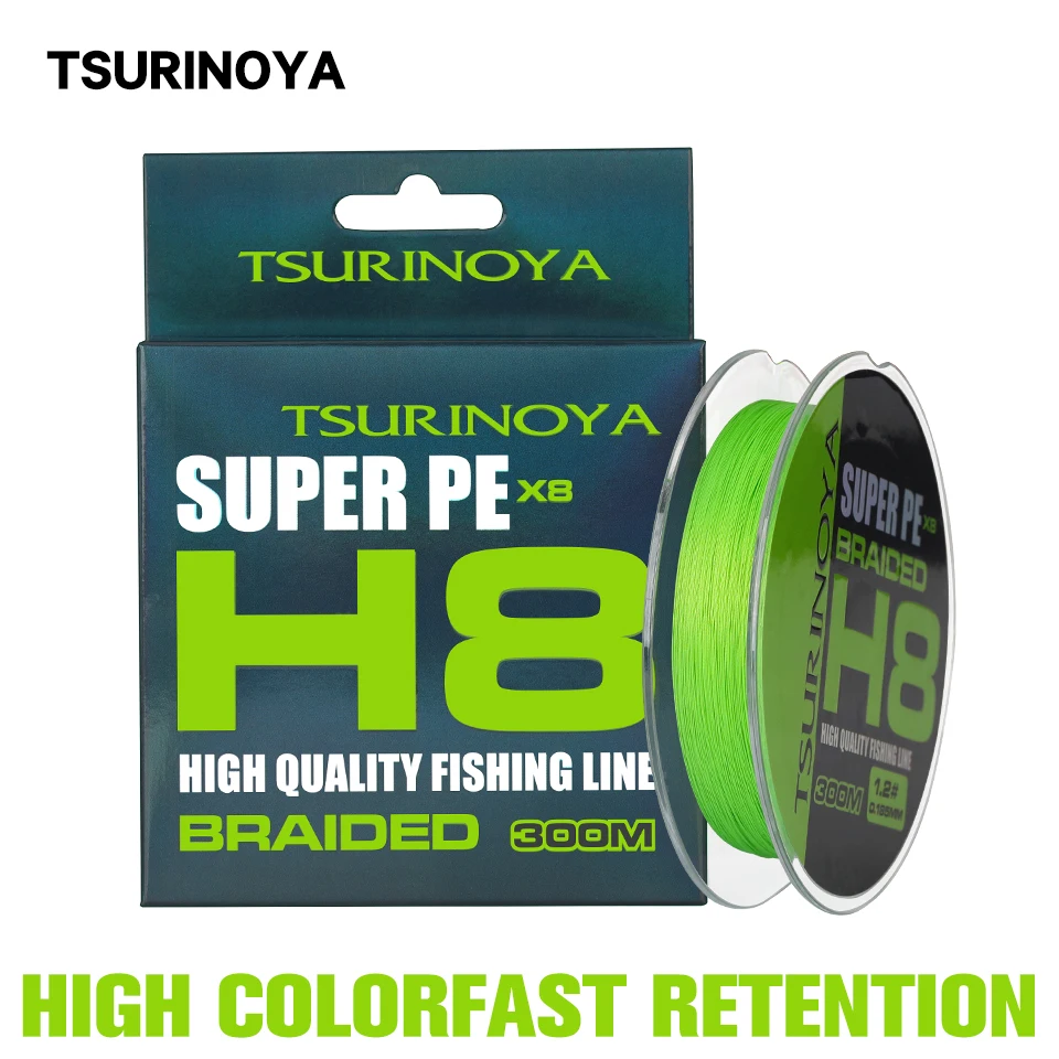 Рыболовная леска TSURINOYA H8 плетеная из 8 нитей 100 м 150 300 14-50 фунтов | Спорт и