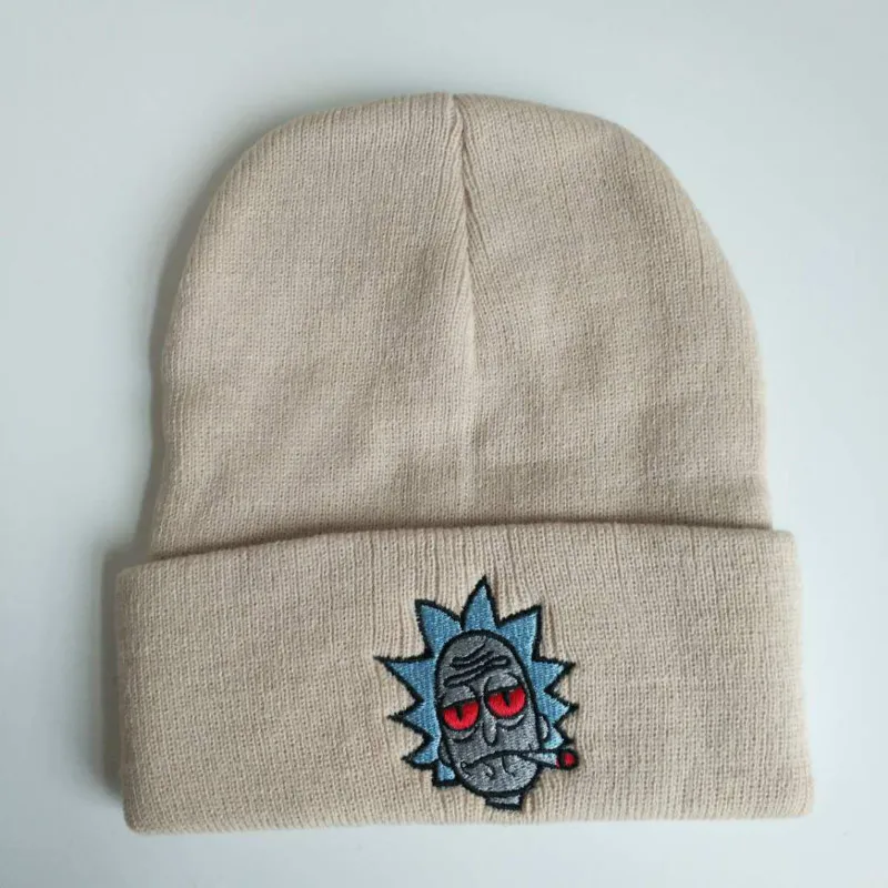 ТВ Рик и Морти вышивка шаблон шапка для косплея Beanie зимняя Лыжная Adlut Кепка в стиле унисекс Регулируемый взрослый теплый рождественский подарок