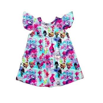 

Pearl dress for cute girls boutique summer cartoon pattern girl elegant fashion dresses