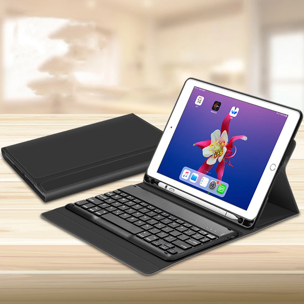 

For iPad Air 3 iPad Pro 10.5" American Tablet 7 Colors Backlit Waterproof Bluetooth Keyboard Case with Leather Cover Pen Holder