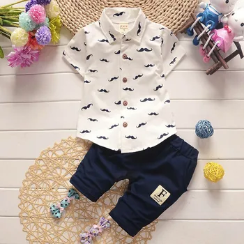 

Baby Boy Clothes детская одежда Two Two-piece set Summer Fashion Gentlemen Beard T Shirt Tops+Shorts Pants Outfit Clothes Set
