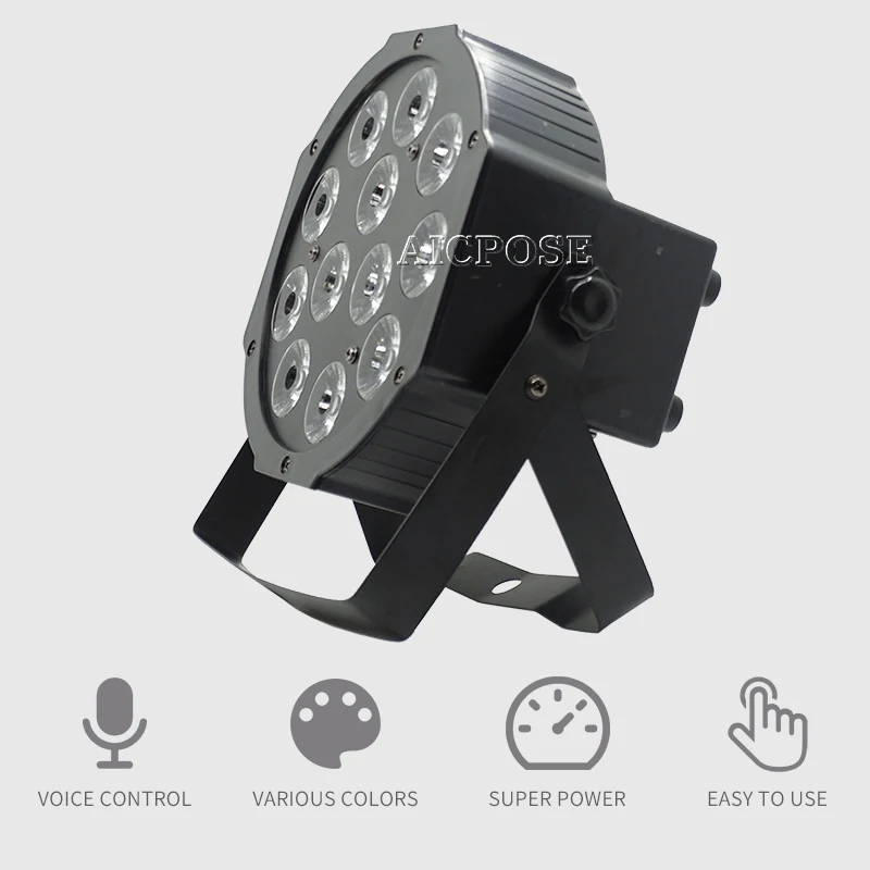 12 шт. Вт светодиодные лампы с бусинами 12x12 прожекторы Par RGBW 4 в 1 плоские Dmx512 для
