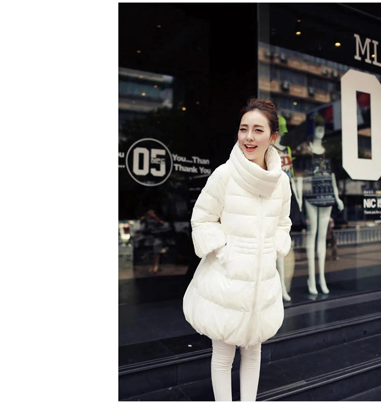 Down Jacket Women's New Style Cotton Coat Large Size Korean-style A- line Mid-length Cloak Cotton-padded Jacket Cotton-padd