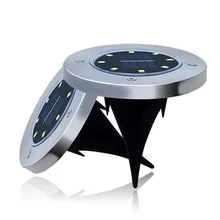 Перекрестный солнечный светильник из нержавеющей стали s 8LED подземный газонный светильник с заземлением, светильник для внутреннего двора, водонепроницаемый Rai