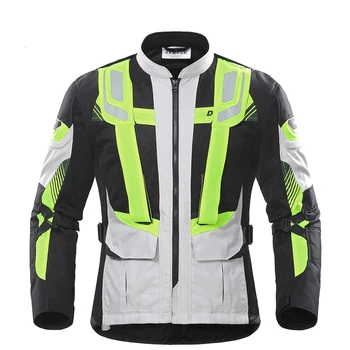 

DUHAN Motorcycle Jacket Men Summer Breathable Mesh Moto Jacket Protective Gear Reflective Motocross Jacket Motorcycle Protection