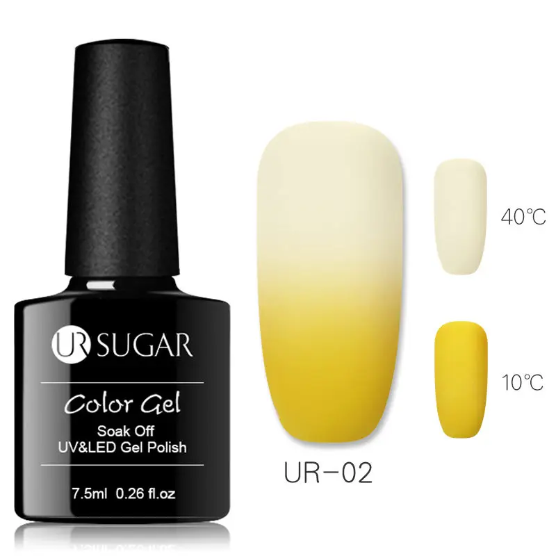 Ur Sugar 7,5 мл термальный лак для ногтей меняющий цвет голографический блеск лак для Ногтей Стойкий лак - Цвет: Коричневый