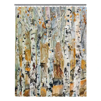 

Fashion Washable Hotel Accessories Bathroom Decor Shower Curtain Easy Install Modern Polyester With Hooks Home Nature Landscape