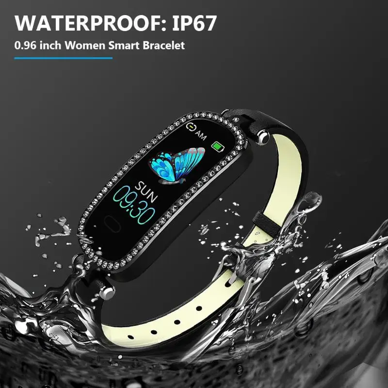 1Pcs Women Smart Bracelet IP68 Heart Rate Monitor smart Fitness Tracker Waterproof Activity Smart Watch 3 Color High Quality