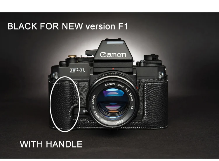Design For Canon NEW F1 Old F1 Camera Handmade Genuine Leather Camera case  Half Cover Bag