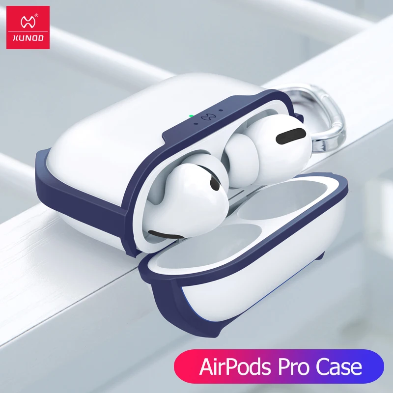 Для AirPods Pro Чехол прозрачный защитный чехол Bluetooth Наушники Подушка безопасности бампер с брелок Крюк для Airpods 3 крышка - Цвет: Blue