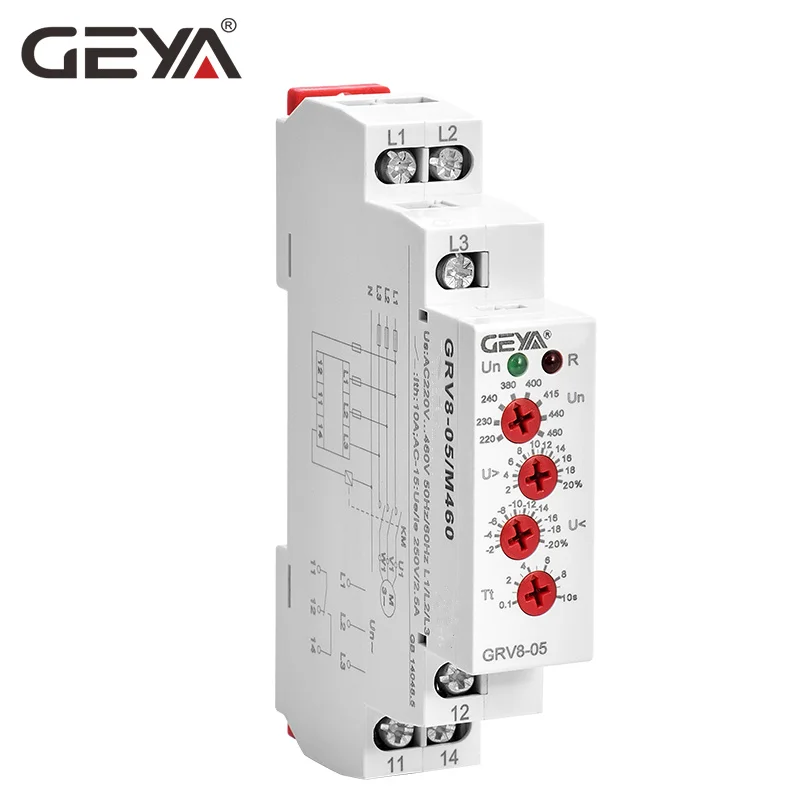 

Free Shipping GEYA GRV8-05 Voltage Sensitive Relay with Phase Sequence Phase Failure Asymmetry Delay Time FunctionAC220V-460V