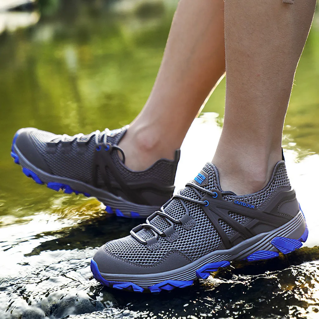

Men's Hiking Shoes Breathable Cool Sport Shoe Man Lace-up Sneaker Light Weight Walking Flats Camping Sneakers Man Trekking shoes