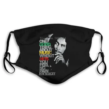 

Bob Marley Men's Good Music Hits Black Printed Round Men Cheap Price Cool Men Mouth Mask Women's kid PM2.5
