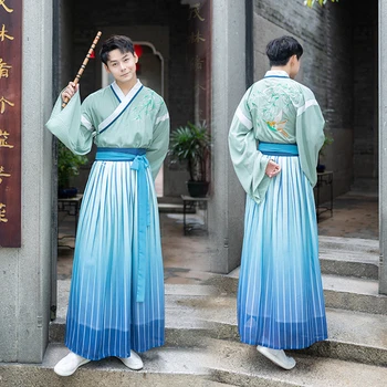 

Hantang Chinese Traditional Festival Men'S Hanfu Embroidered Warrior Stage Performance Costumes Ancient Male Hanfu Dress DL4181