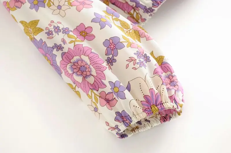 Boho chic Женская розовая Цветочная печатная богемная кружевная вискозная блузка Рубашки женские с открытыми плечами Топы с длинным рукавом рубашки blusa