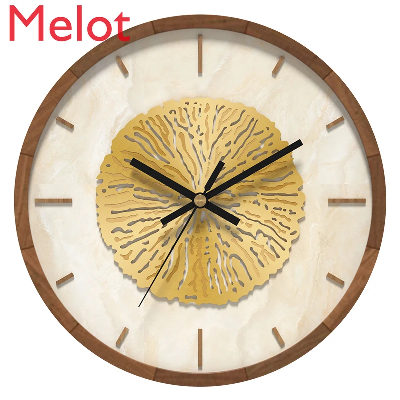 

New Chinese Style Affordable Luxury Wall Clock Graceful Living Room High-End Clock Mute Home Fashion Modern Clock