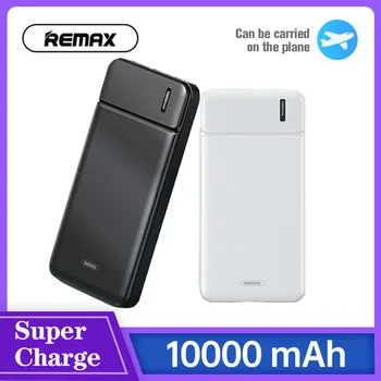 REMAX-Banco de energía RPP-39, batería de seguridad de polímero de litio de carga rápida, 10000 mAh, entrada Micro USB, dos puertos de salida, 5V, 2A