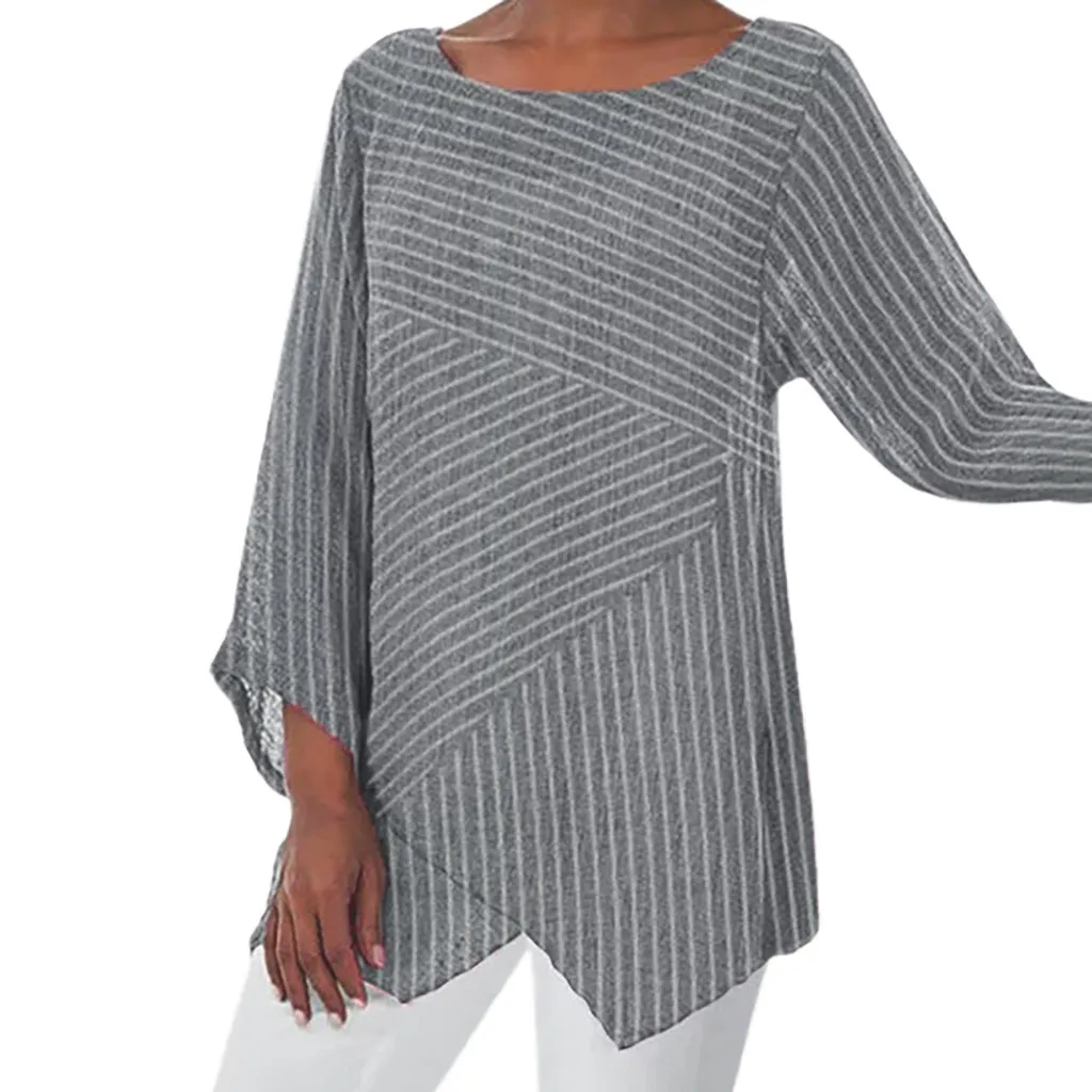Футболка женская плюс размер с длинным рукавом льняная мешковатая Дамская летняя верхняя одежда женские футболки Mujer Топ Женская Harajuku футболка Poleras