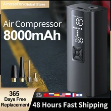 

8000mAh Car Air Compressor 12V 150PSI Electric Wireless Portable Tire Inflator Pump for Motorcycle Bicycle Boat AUTO Tyre Balls