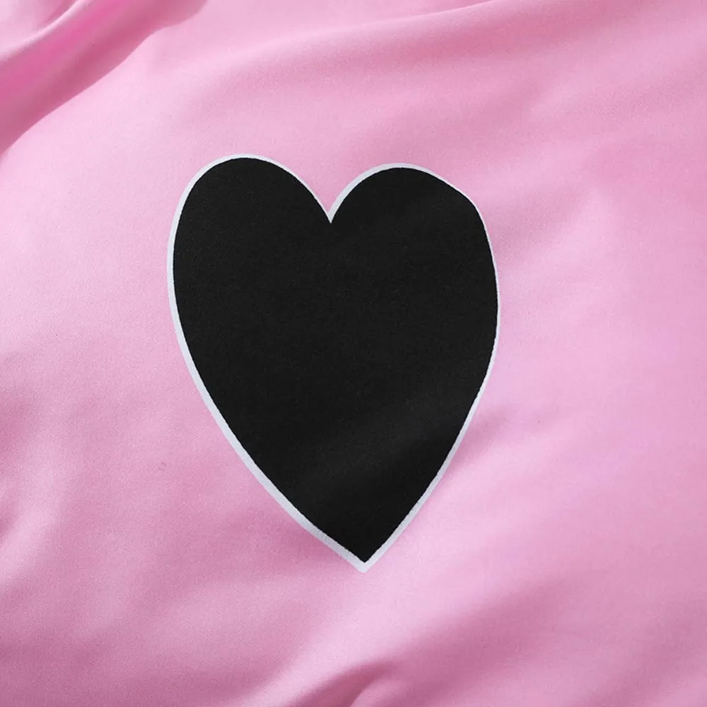 

Svetanya US size Duvet Cover and Pillowcase cheap Bedlinen Heart print Pink Bedding Set Twin Queen King Double Full