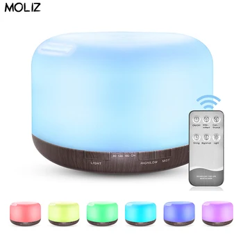 

500ML Household Air Humidifier Essential Oil Diffuser Ultrasonic Cool Mist Maker Fogger Remote Control LED Lamp Aroma Diffuser