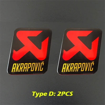 Type D 2PCS Универсальный алюминиевый Akrapovic стикер s глушитель наклейка глушитель наклейки для мотоцикла и автомобиля Наклейка - Название цвета: Type D 2PCS