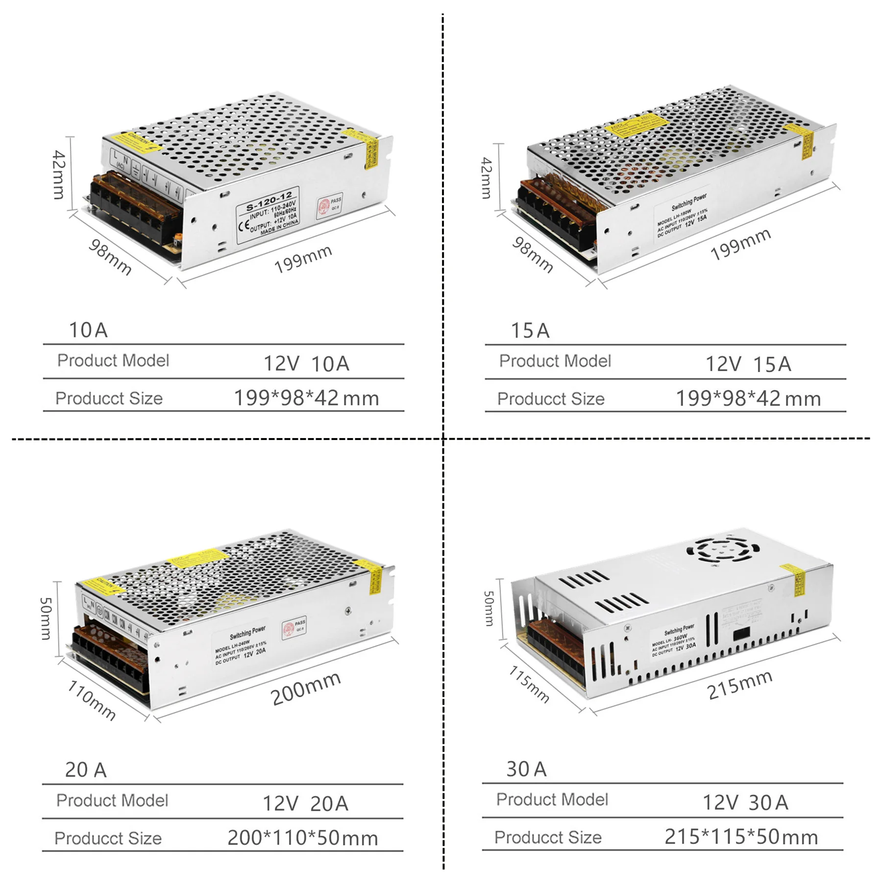 Питание DC 12V 1A 3A 5A 10A 15A 20A 30A светильник ing трансформатор для Светодиодные ленты светильник переключения драйвер адаптера питания