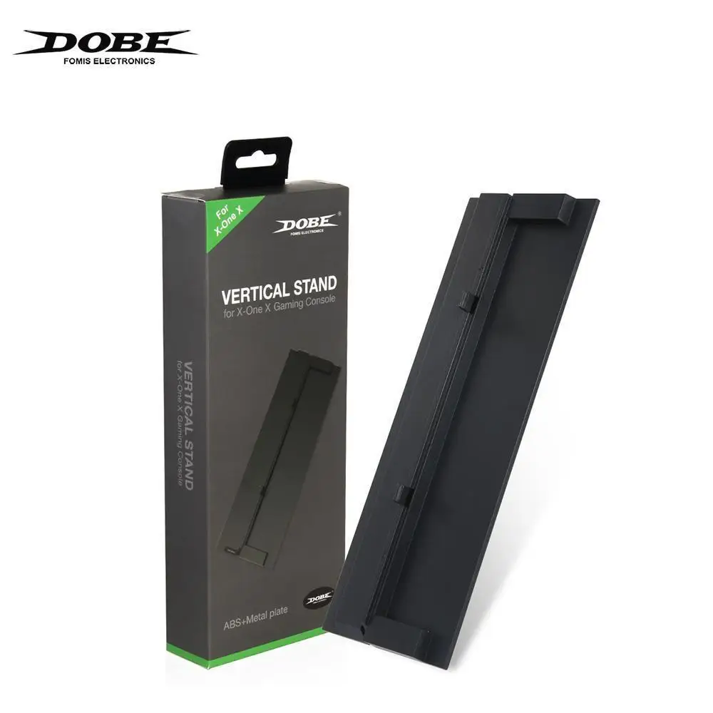 

DOBE Stand Compatible For Xbox One X Console Vertical Stand With ABS Platic Front + Metal Bottom Plate & 4x Non-Slip Rubber Pad.
