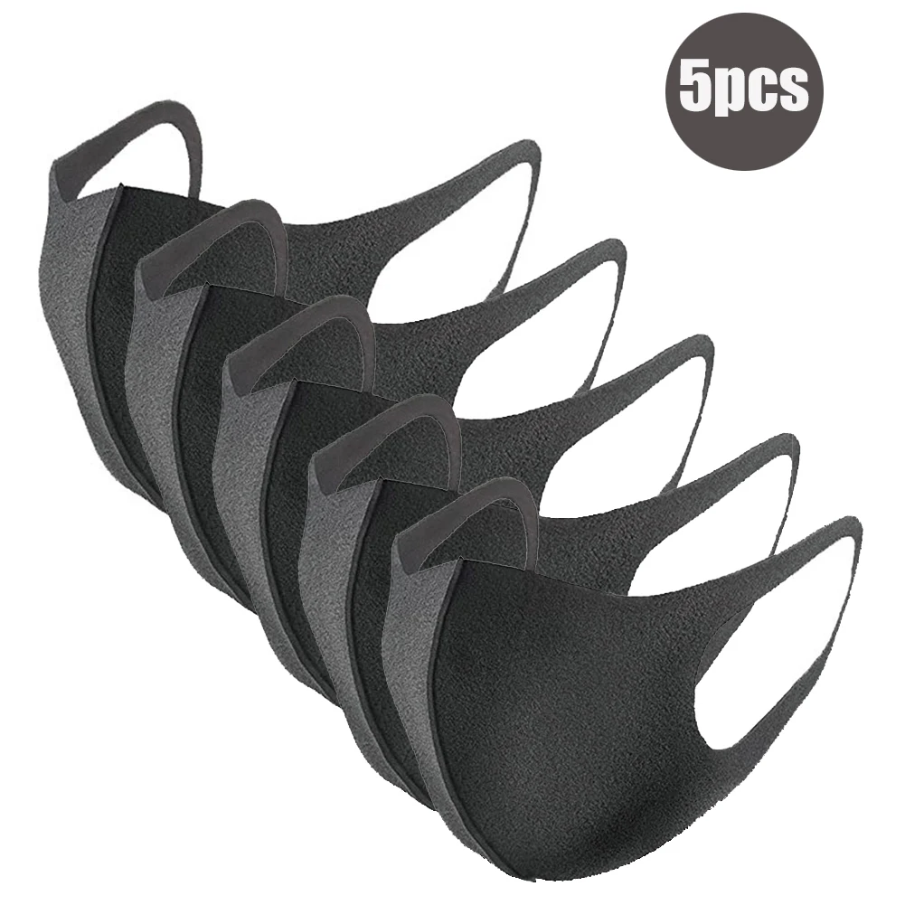 

Washable Earloop Face Mask 5Pcs Dustproof Anti Cold proof Anti-pollen Masks Anti Dust Mouth Mask Respirator Adult Kids Health