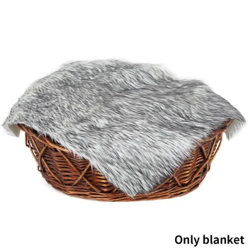 

Baby Blanket Artificial Fur Warm Solid Photography Props Wraps Outdoor Newborn Soft Mat Swaddling Background Reusable