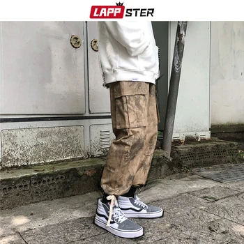 

LAPPSTER Men Camo Cargo Pants 2020 Overalls Hip Hop Japanese Sweatpants Casual Khaki Korean Vintage Joggers Camouflage Trousers