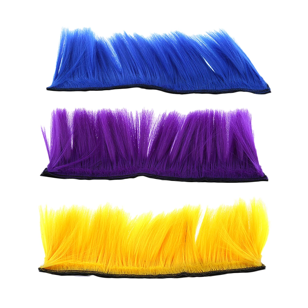 3pcs Motorbike Helmet DIY Accessories Mohawk Wig Costumes Hairpiece (Yellow + Purple + Blue)