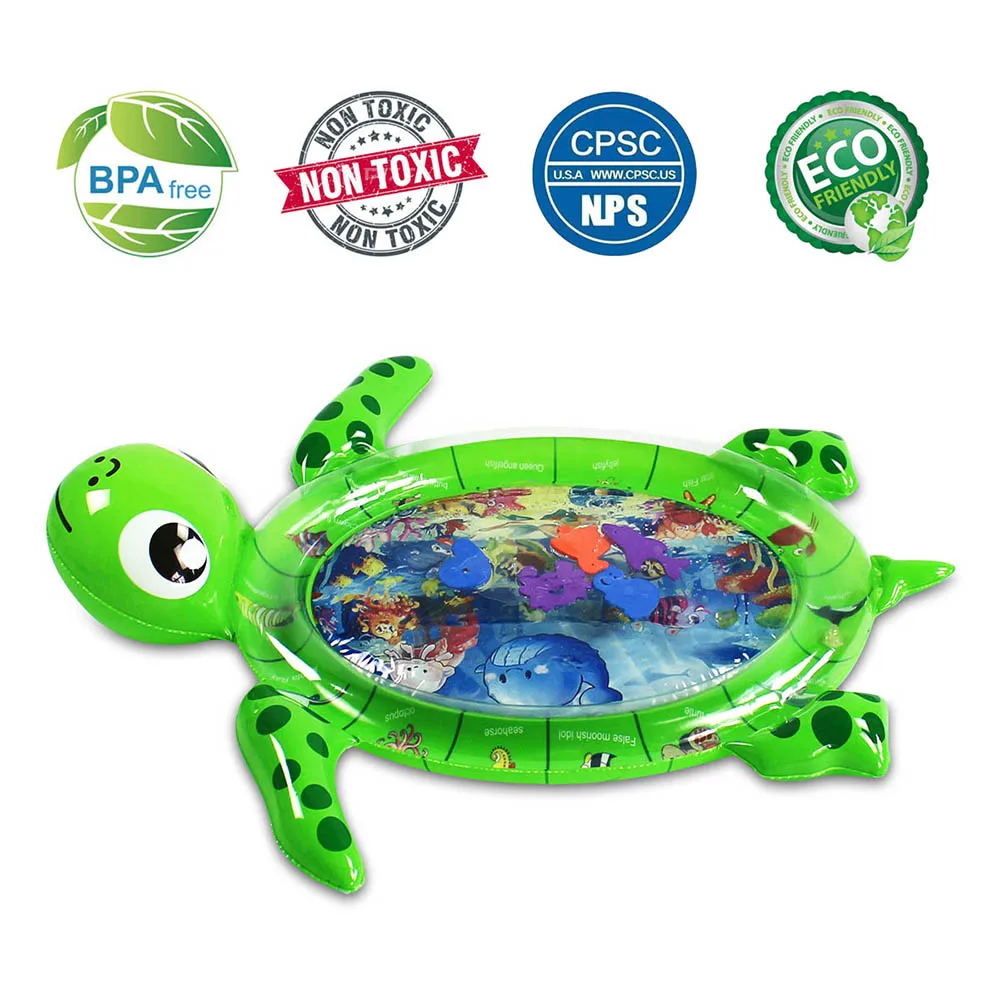 Cartoon Baby PlayMat Turtle Pat Mat Watermat Spray Pad Inflatable Tummy Time Water Sea Infants Toddlers Play Toy | Спорт и