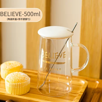 

Large Hot Tea Milk Glass Bottle Round Baby Tea Juice Wine Glasses Crystal Ice Coffee Cute Creative Caneca Shot Glass BY60GB