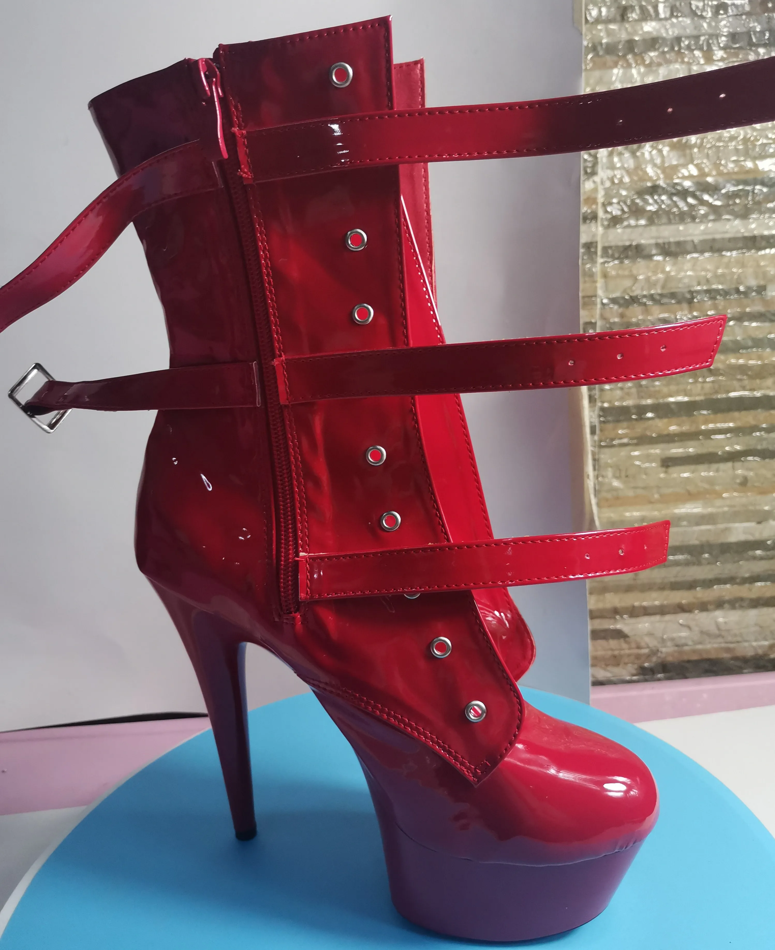 Hot selling leather 15CM high heels, hollowed-out platform shoes, black low - barrel women's Dance Shoes