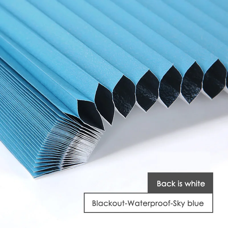 Жалюзи бесшнуровой сота жалюзи из водонепроницаемого материала, не пропускающая масло ткань шторы Жалюзи снижение уровня шума - Цвет: BO-Sky blue
