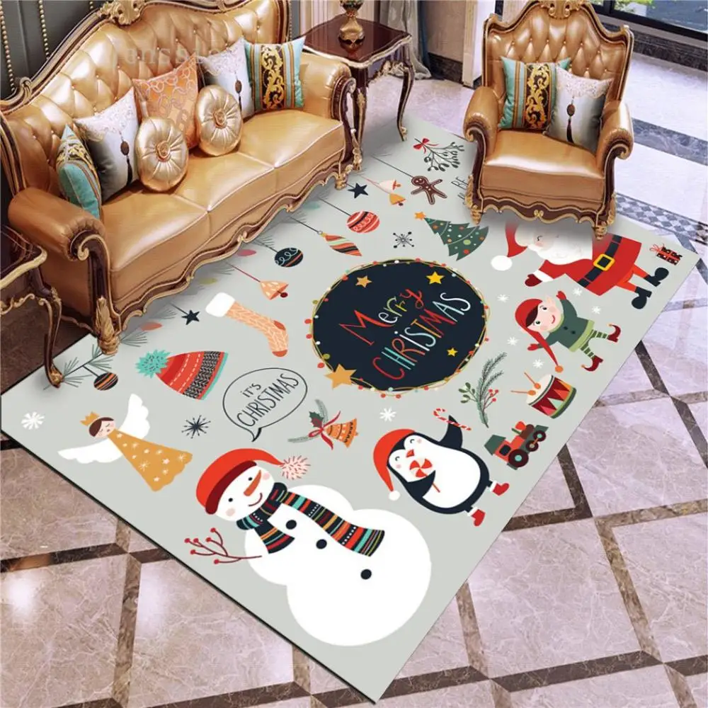 

Merry Christmas New Year Door Mats Indoor Home Carpets Decoractions New Year Bedroom Accessories Tools Xmas Mats