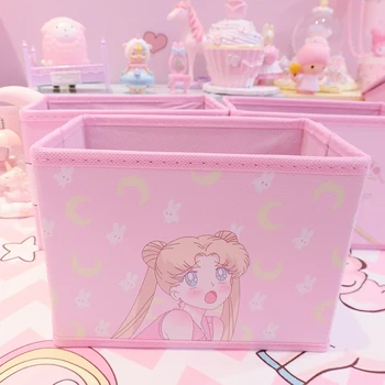 

Anime Sailor Moon Action Figure Desktop Storage Box 5313 Waterproof Foldable Organizer