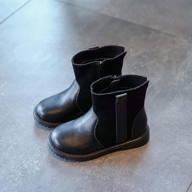 Новые осенние детские ботинки Martin для маленьких девочек, натуральная детская кожаная обувь ботильоны черные брендовые ботинки для мальчиков модные повседневные ботинки