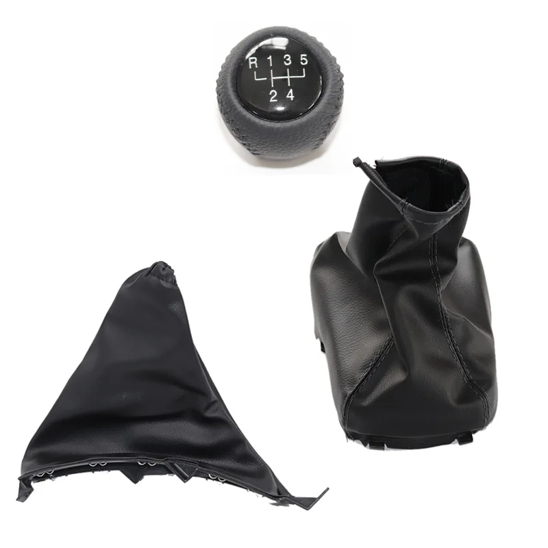 set Leather Рычаг переключения передач, ручка для ручного тормоза, автомобильный Противоскользящий стояночный ручной тормоз, ручка переключения передач для buick excelle 2008-2012 - Название цвета: set Leather