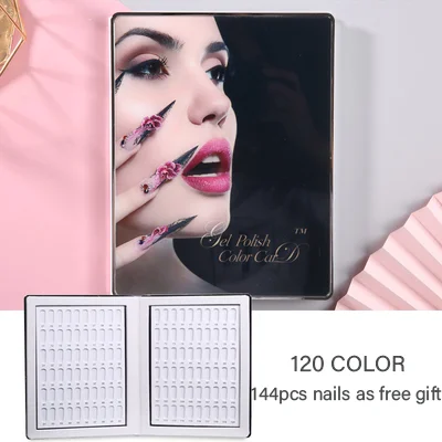 120 color style 2 60/80/96/120/160 шт. акриловый Фрезер для ногтей cо шлифовальными Гель-лак Дисплей с картами эталонных Цвет доска диаграммы Nail Art Салон маникюрные инструменты Бесплатные ногти - Цвет: 120 color style 2
