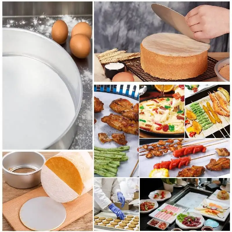Carta pergamena rotonda da 15,2 cm, 200 fogli, carta da forno antiaderente per hamburger separati, biscotti e altri alimenti, fodere per friggitrice ad aria