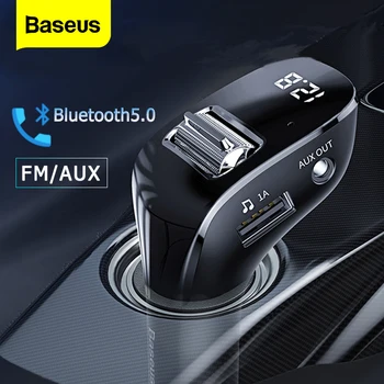 Baseus FM Transmitter Car Bluetooth 5.0 FM Radio Modulator Car Kit Dual USB Car Charger Handsfree Wireless Aux Audio MP3 Player bluetooth fm transmitter wireless in car radio transmitter adapter car kit universal car charger with dual usb charging ports