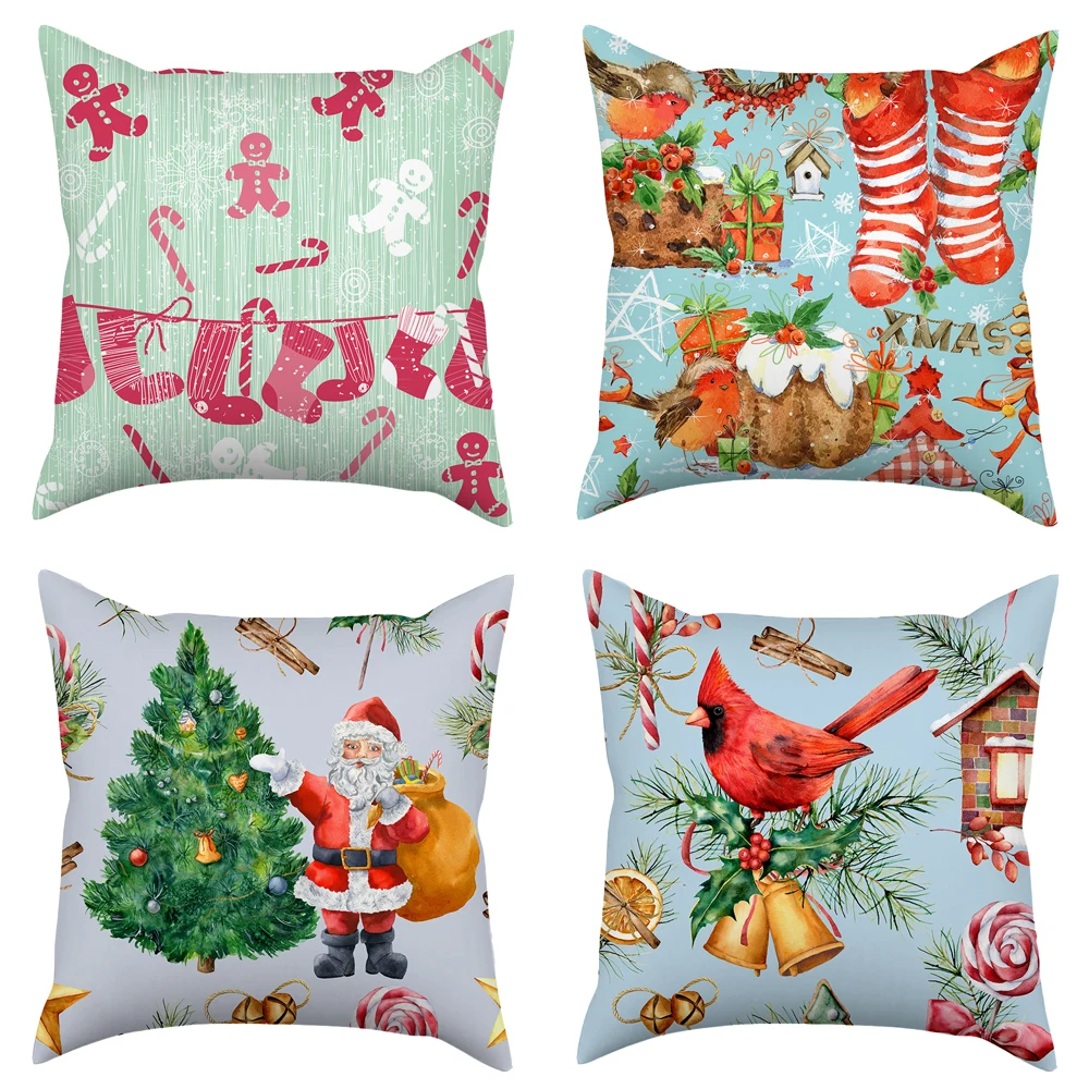 Квадратная наволочка скрытая застежка на молнии подушки в рождественском стиле