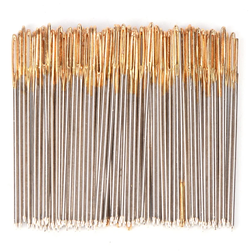 

10000 Pieces Of 24 Gold Tail 11CT Medium Needle Cross Stitch Needle Blunt Head Gold Tail Needle Does Not Tie