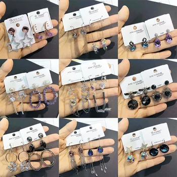 

30 Pairs/lot creative top quality women earrings jewelry fashion luxury zircon wedding earrings wholesale 201109-111
