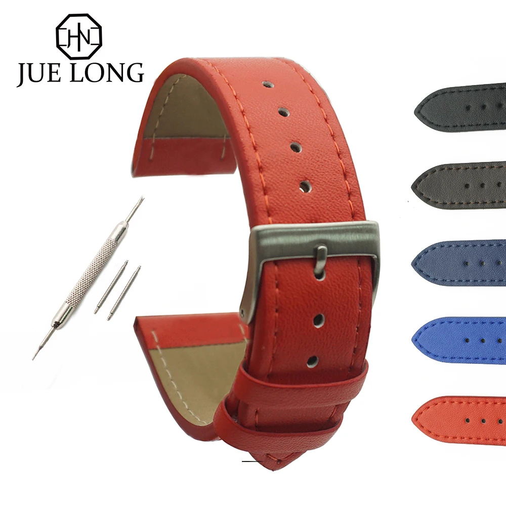 

High Quality Replacement Genuine Leather Watch Band 22mm 24mm Cowhide Leather Strap Watchband Wrist Bracelet