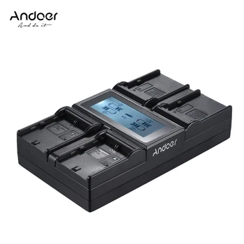 

Andoer LP-E6 LP-E6N NP-F970 4-Channel Digital Camera Battery Charger LCD for Canon 6D 7DII 80D 5D Serie Sony NP-F550 F750 etc