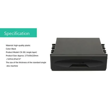 

CD Player Car storage box Black Accessories Single Layer Stereo Dash Trim